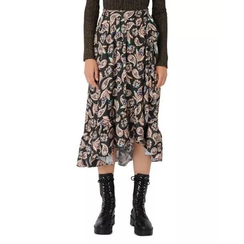 ✨Maje Jisley Ruffled Paisley Print Midi Sz 34/XS Skirt✨